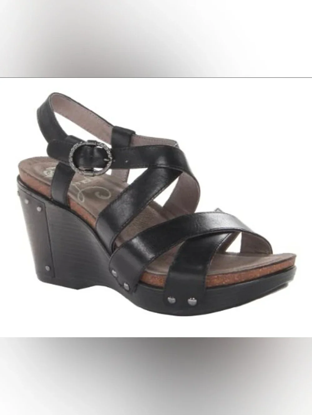 Dansko Black Frida Wedge Sandals Size 40